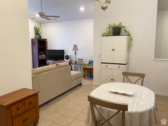 1052 S Canyon Meadows Dr Unit 4, Provo, UT 84606 - living area featuring light tile patterned floors and a ceiling fan