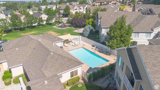 1052 S Canyon Meadows Dr Unit 4, Provo, UT 84606 - aerial view of residential area with a pool