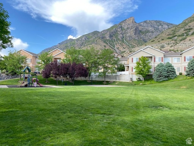 1052 S Canyon Meadows Dr Unit 4, Provo, UT 84606 - view of grassy yard featuring a mountain view