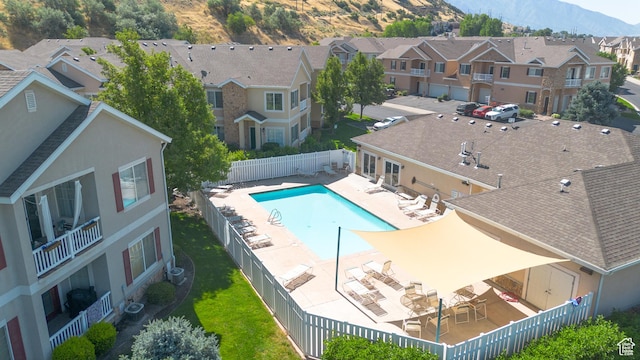 1052 S Canyon Meadows Dr Unit 4, Provo, UT 84606 - aerial view of residential area featuring mountains and a pool area