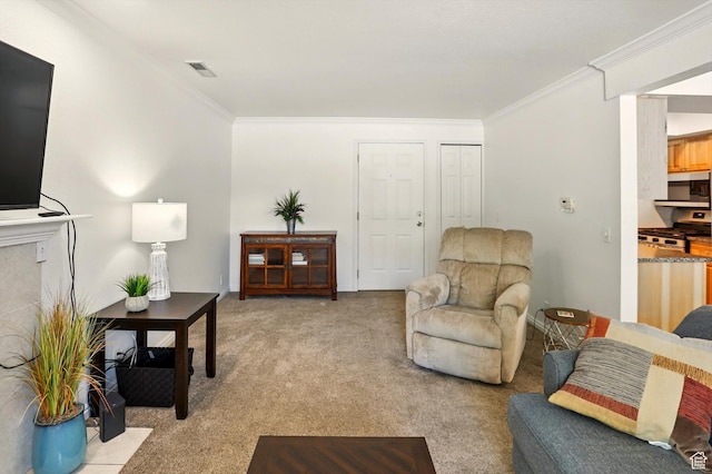 875 E Arrowhead Ln S Unit 3, Murray, UT 84107 - living area featuring ornamental molding and light carpet