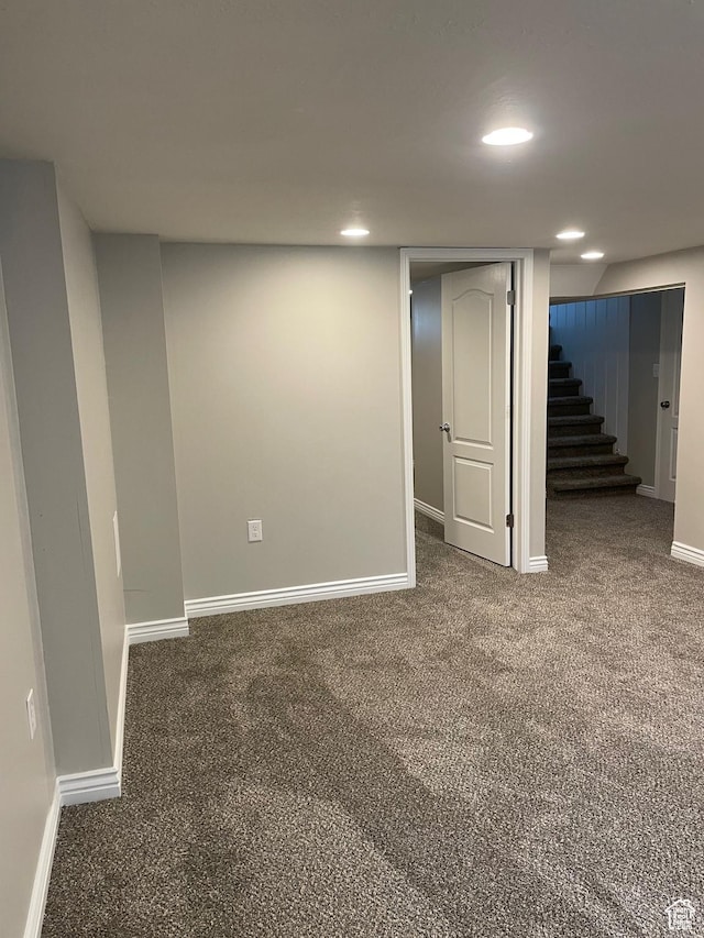 197 Ross Dr Lot 6, Clearfield, UT 84015 - finished below grade area featuring baseboards, recessed lighting, carpet floors, and stairs