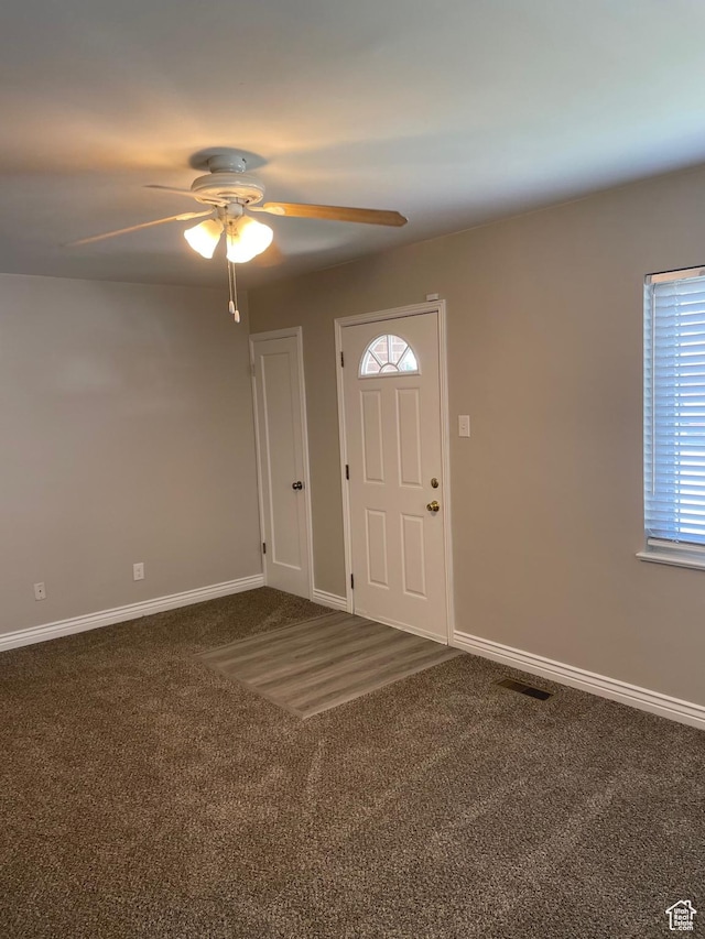 197 Ross Dr Lot 6, Clearfield, UT 84015 - foyer entrance featuring a ceiling fan, carpet floors, and baseboards