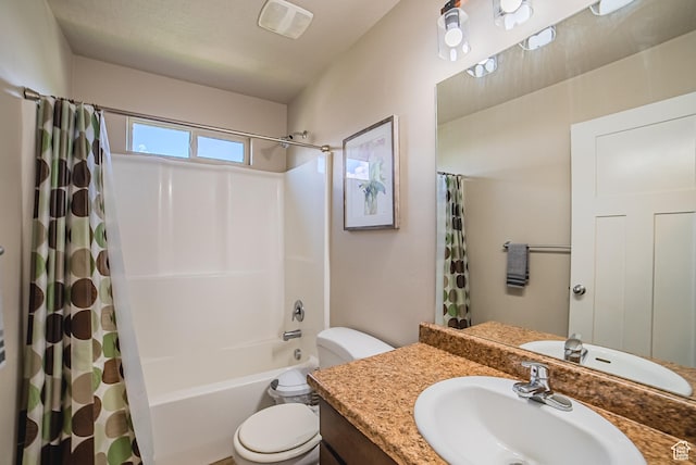 3907 W Tottori Dune Dr S, South Jordan, UT 84095 - bathroom featuring toilet, shower / bath combo, and vanity