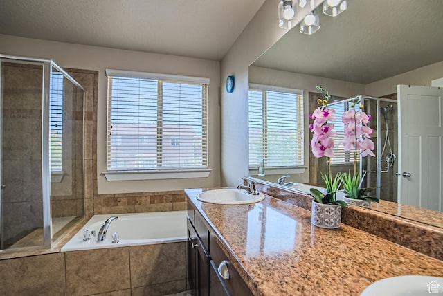 3907 W Tottori Dune Dr S, South Jordan, UT 84095 - full bath featuring double vanity, a stall shower, and a garden tub