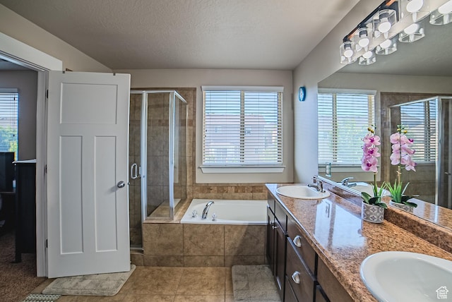 3907 W Tottori Dune Dr S, South Jordan, UT 84095 - full bath featuring a shower stall, healthy amount of natural light, and double vanity