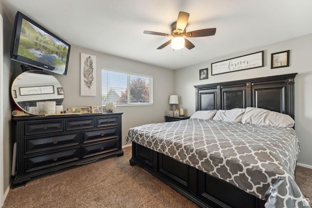 5748 S 3975 W, Roy, UT 84067 - bedroom featuring dark colored carpet, baseboards, and ceiling fan