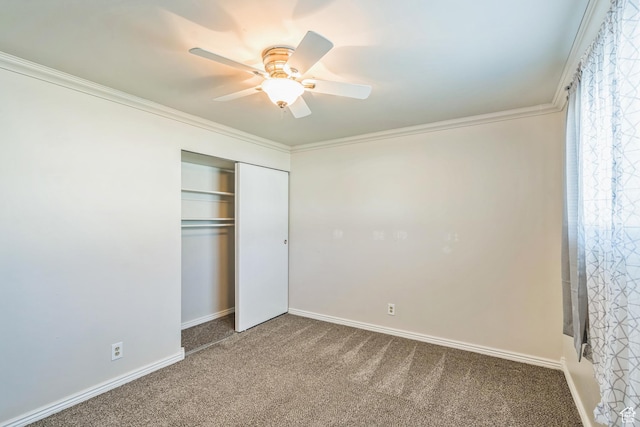 5230 S 5200 W, Kearns, UT 84118 - unfurnished bedroom with carpet floors, ornamental molding, baseboards, a closet, and a ceiling fan
