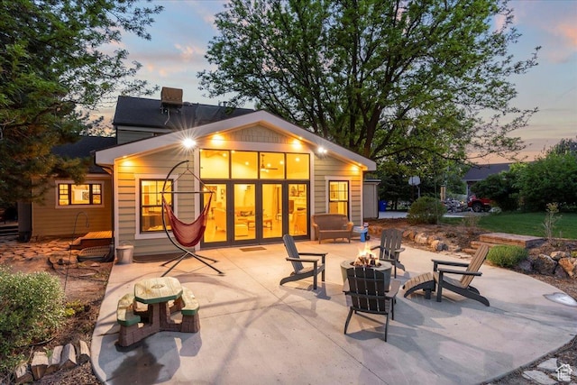 971 E Village Way, Alpine, UT 84004 - rear view of property featuring an outdoor fire pit and a patio