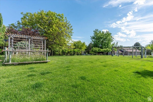 971 E Village Way, Alpine, UT 84004 - view of grassy yard featuring a pergola