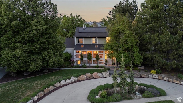 971 E Village Way, Alpine, UT 84004 - back of property featuring roof mounted solar panels, a porch, and a yard