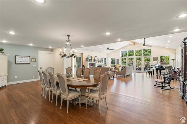 971 E Village Way, Alpine, UT 84004 - dining area with dark wood-style flooring, baseboards, recessed lighting, a chandelier, and french doors