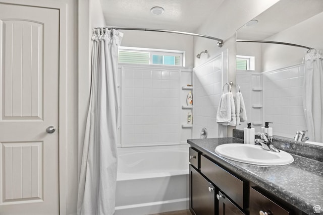 1135 Surrey Dr, North Salt Lake, UT 84054 - bathroom featuring shower / tub combo with curtain and vanity