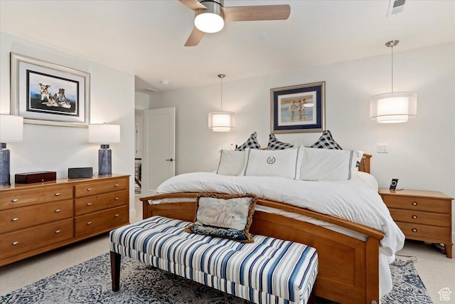 848 S Greenwood Ter E, Salt Lake City, UT 84105 - bedroom featuring light carpet and a ceiling fan
