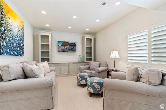 848 S Greenwood Ter E, Salt Lake City, UT 84105 - living room with carpet floors and recessed lighting
