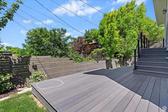 848 S Greenwood Ter E, Salt Lake City, UT 84105 - wooden deck featuring stairs