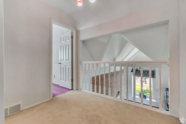 1789 N Stayner Dr W, Farmington, UT 84025 - hallway featuring carpet flooring, vaulted ceiling, and baseboards