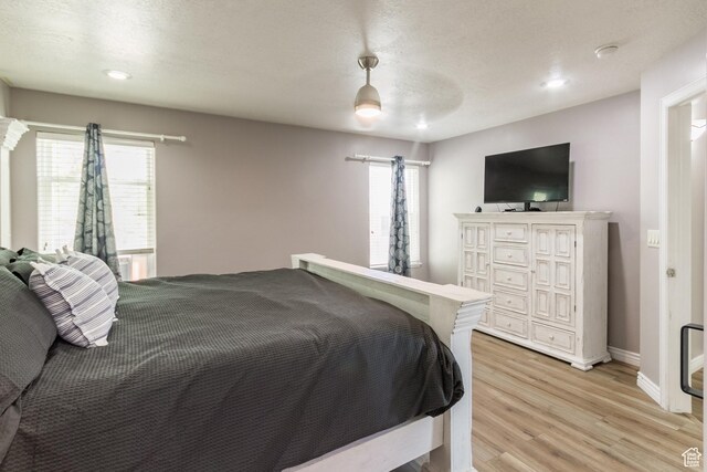 113 E 1500 N, Vernal, UT 84078 - bedroom featuring light wood finished floors, multiple windows, a ceiling fan, recessed lighting, and baseboards