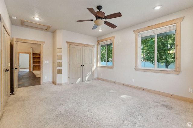 280 N Mill Rd, Heber City, UT 84032 - unfurnished bedroom featuring attic access, carpet flooring, recessed lighting, baseboards, and a closet
