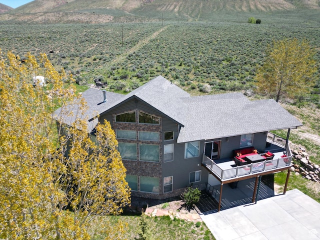 1940 E Shore Rd, Saint Charles, ID 83272 - aerial view of property and surrounding area featuring a mountain backdrop