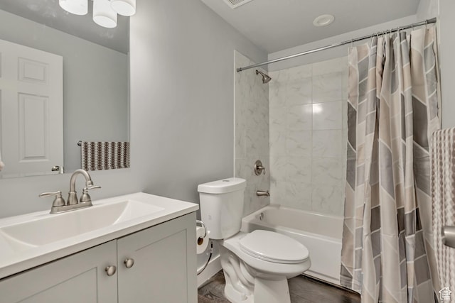 5058 W Blythswood Ln S, Herriman, UT 84096 - bathroom with shower / bath combo, vanity, and toilet
