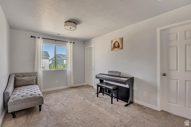 5058 W Blythswood Ln S, Herriman, UT 84096 - living area with carpet, baseboards, and a textured ceiling