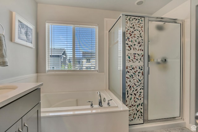5058 W Blythswood Ln S, Herriman, UT 84096 - full bath featuring a shower stall, a garden tub, and vanity
