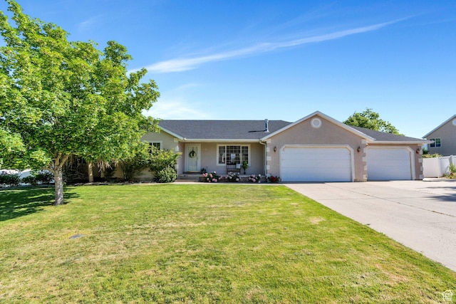 69 E Hudson Dr, Elk Ridge, UT 84651 - ranch-style house featuring a garage, concrete driveway, and stucco siding