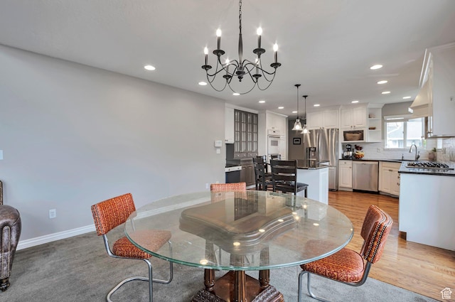1995 E 6225 S, South Ogden, UT 84403 - dining area with a chandelier, recessed lighting, and light wood-style flooring