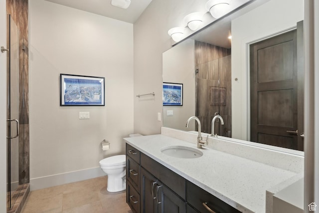 8982 N Mountain Crest Rd, Park City, UT 84098 - bathroom with baseboards, vanity, toilet, and a stall shower