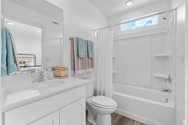 412 S 1110 W Unit 215, American Fork, UT 84003 - full bathroom featuring shower / bathtub combination with curtain, vanity, toilet, and wood finished floors