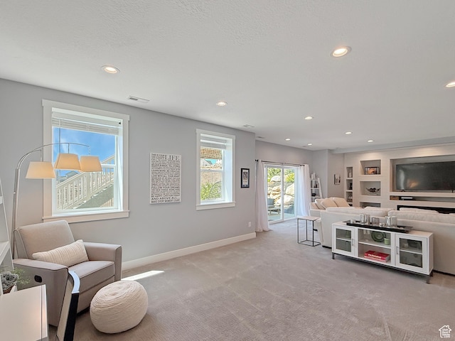 3723 N 500 E, North Ogden, UT 84414 - living area with recessed lighting, carpet flooring, and baseboards