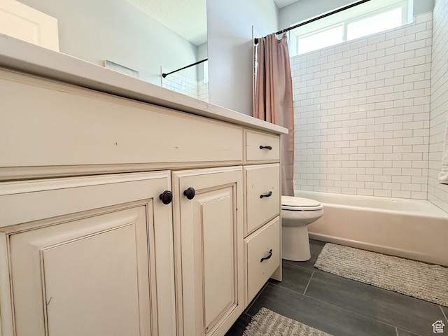 3723 N 500 E, North Ogden, UT 84414 - bathroom featuring toilet, shower / tub combo with curtain, and vanity