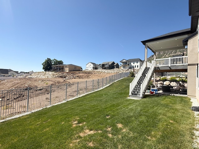 3723 N 500 E, North Ogden, UT 84414 - view of yard featuring a residential view, stairs, and a patio