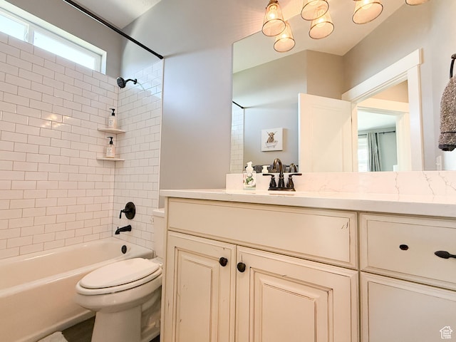3723 N 500 E, North Ogden, UT 84414 - bathroom featuring toilet, vanity, and bathtub / shower combination