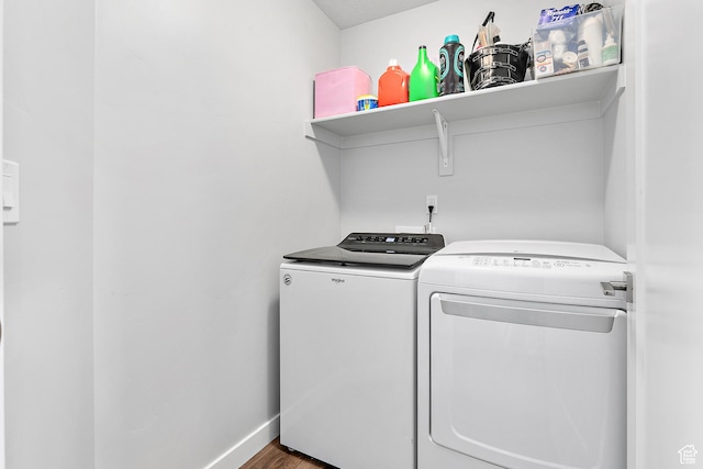 15022 S Halter Way W, Bluffdale, UT 84065 - washroom with independent washer and dryer, baseboards, and wood finished floors