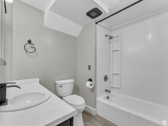 10685 S Superior Cir E, Sandy, UT 84094 - full bath featuring toilet, wood finished floors, vanity,  shower combination, and baseboards