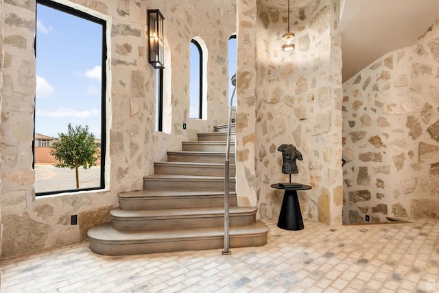 2836 S 2300th Cir E, St George, UT 84790 - stairway with brick patterned floors