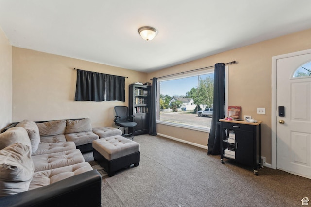717 9th St, Ogden, UT 84404 - living room featuring carpet floors and baseboards