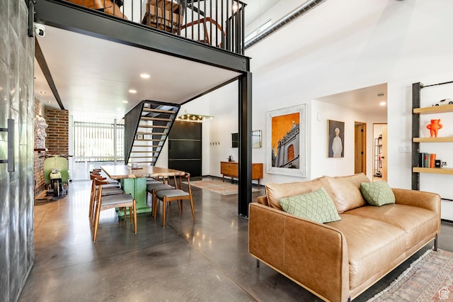 1983 W Ranch Rd, Farmington, UT 84025 - lobby with stairs, a towering ceiling, recessed lighting, and floor to ceiling windows
