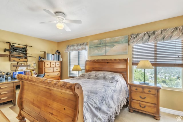 463 E Braidhill Dr, Draper, UT 84020 - bedroom with multiple windows, baseboards, and ceiling fan