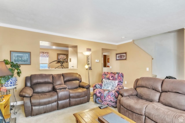 463 E Braidhill Dr, Draper, UT 84020 - carpeted living room featuring baseboards and crown molding