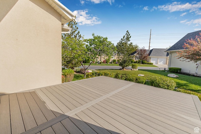 11815 S Cottage Side Way E, Draper, UT 84020 - wooden terrace with a lawn and a residential view