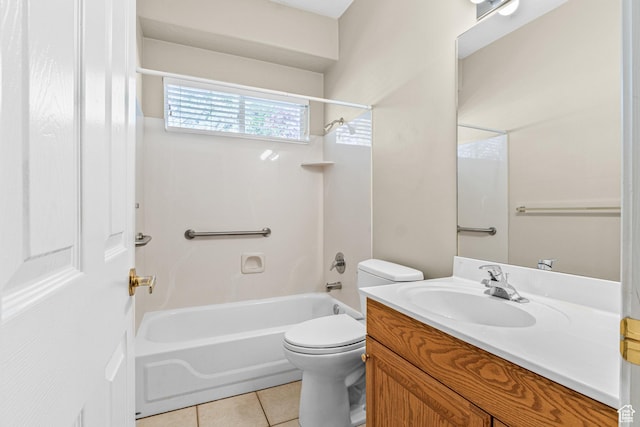 11815 S Cottage Side Way E, Draper, UT 84020 - bathroom with washtub / shower combination, vanity, toilet, and tile patterned flooring