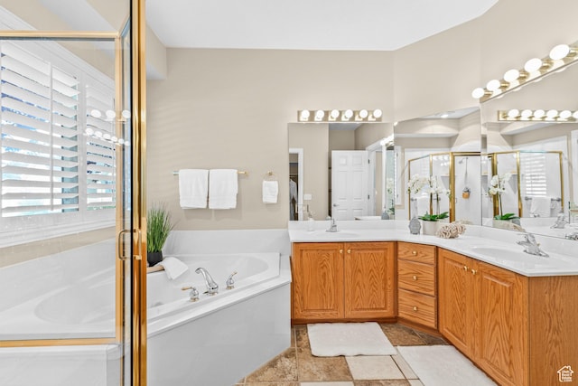 11815 S Cottage Side Way E, Draper, UT 84020 - full bath with a garden tub, a stall shower, and double vanity