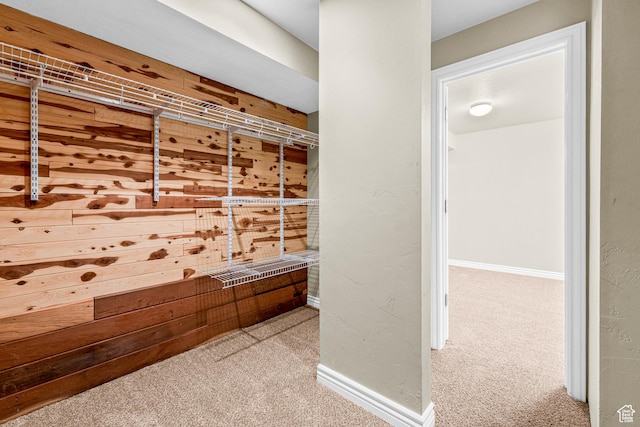 11815 S Cottage Side Way E, Draper, UT 84020 - corridor featuring carpet, baseboards, and wooden walls