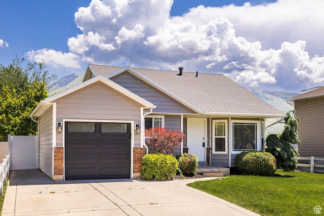 1252 N 1100 W, Farmington, UT 84025 - ranch-style house featuring driveway, an attached garage, brick siding, and roof with shingles