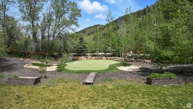 3786 Beaver Creek Rd, Kamas, UT 84036 - view of yard featuring a putting green and a mountain view