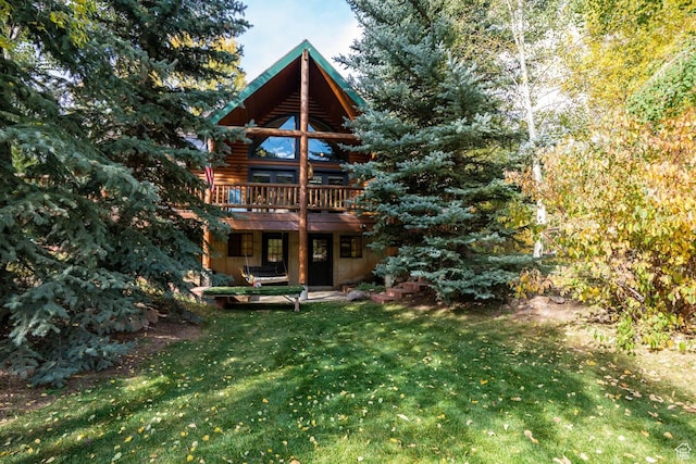 3786 Beaver Creek Rd, Kamas, UT 84036 - rear view of property with a yard and a deck
