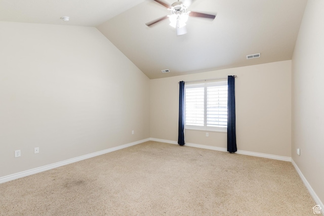 344 E 2280 N Unit C, North Logan, UT 84341 - unfurnished room featuring light carpet, a ceiling fan, lofted ceiling, and baseboards